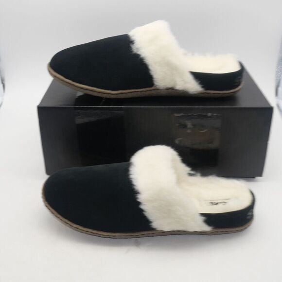 NEW SOREL Nakiska Slide II Women's 11 Suede Lined Slippers Black Indoor/Outdoor - Picture 2 of 10